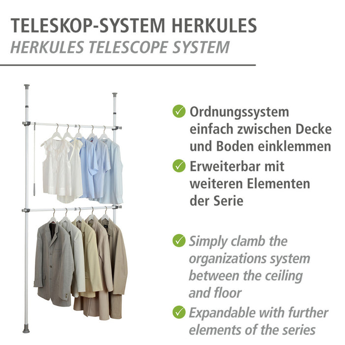 Teleskop-Garderobensystem Herkules Basic