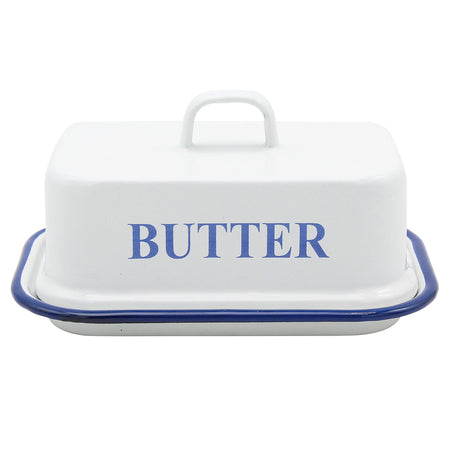Butterdose Husum 17x12x9cm weiß emailliert