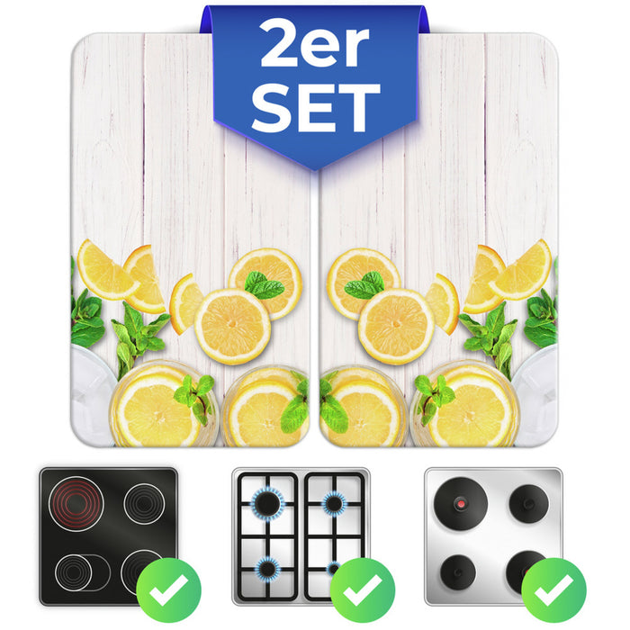 Herdabdeckplatte Universal Zitronen 2er Set