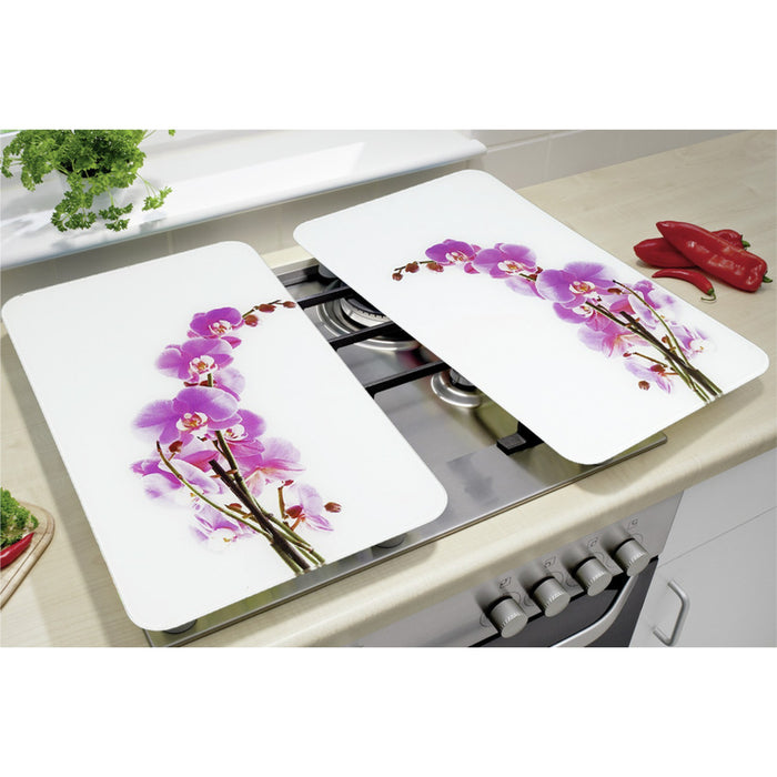 Herdabdeckplatte Universal Orchideenblüte 2er Set