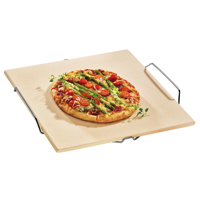 Pizzastein mit Gestell 38x33,5x1cm