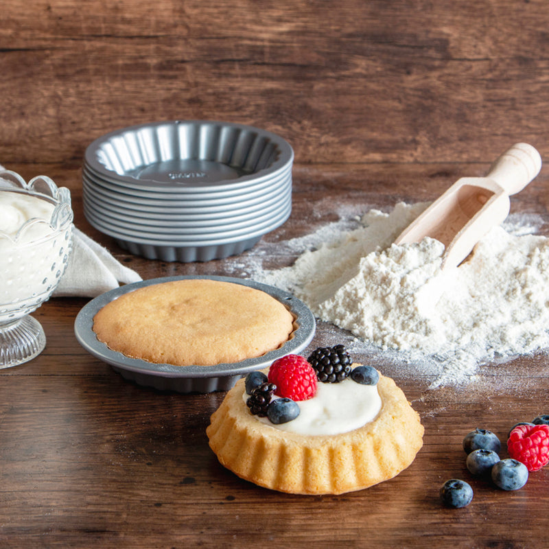 we love baking Tortelett-Backform ø 10 cm / H 2 cm Silber Metall