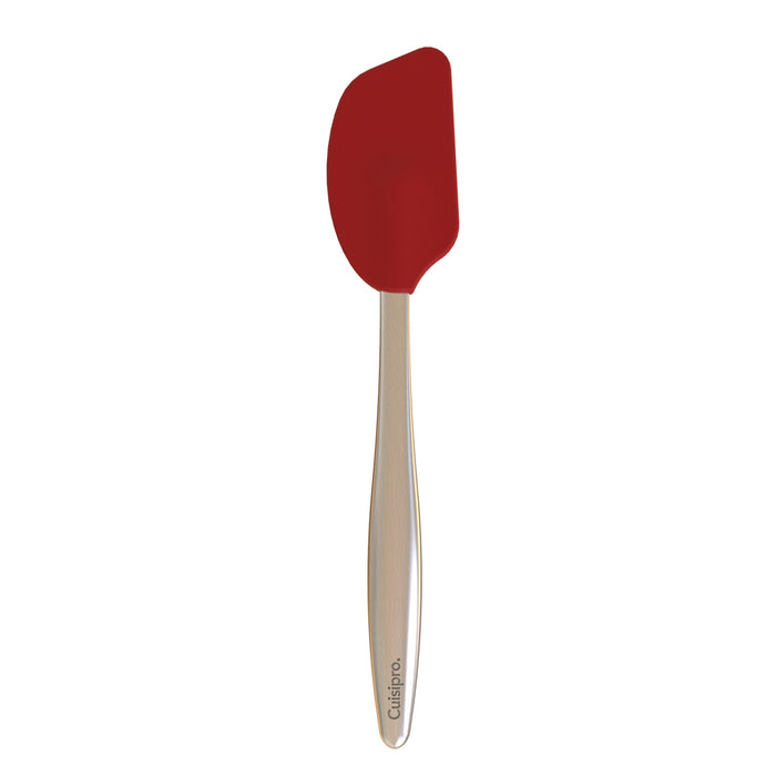 Mini Silikonschaber mit Edelstahlgriff, rot, Länge: 20 cm