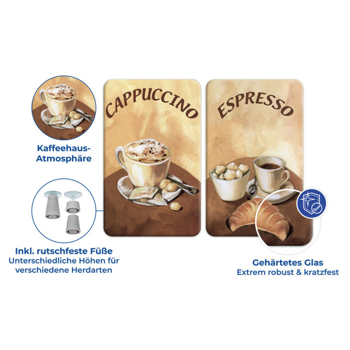 Herdabdeckplatte Universal Kaffee 2er Set