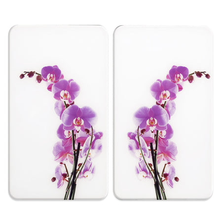 Herdabdeckplatte Universal Orchideenblüte 2er Set