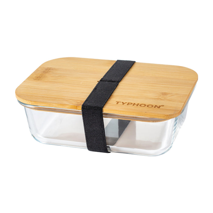 PURE Lunchbox aus Glas mit Holzdeckel, 1000 ml