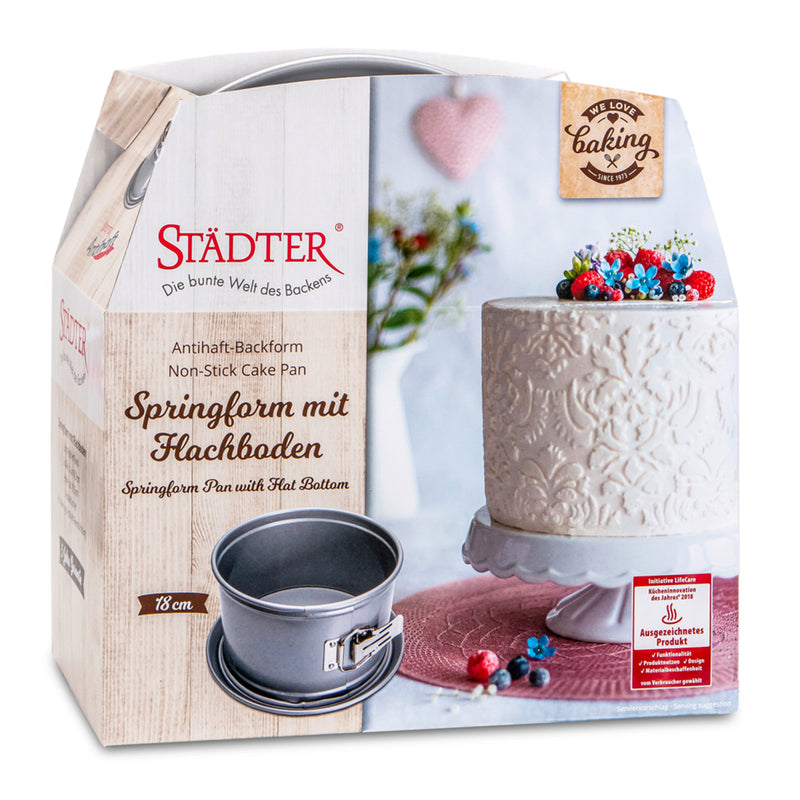 we love baking Springform ø 18 cm / H 10,5 cm mit Flachboden Silber Me