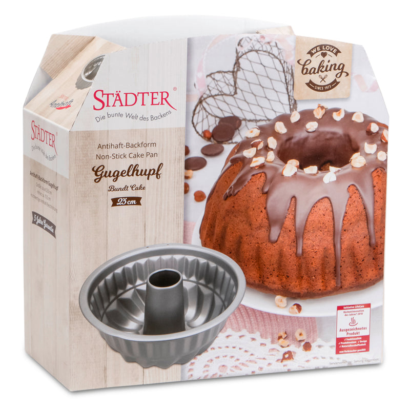 we love baking Gugelhupf ø 23 cm / H 10,5 cm Silber Metall