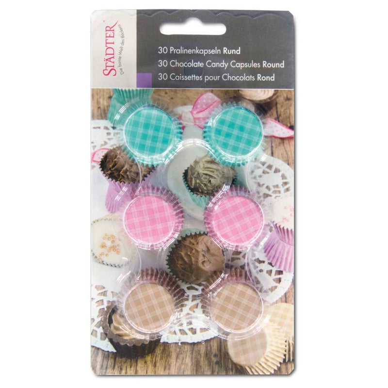 Pralinenkapseln ø 22 mm/ H 15 mm 30 Stück Rund Bunt