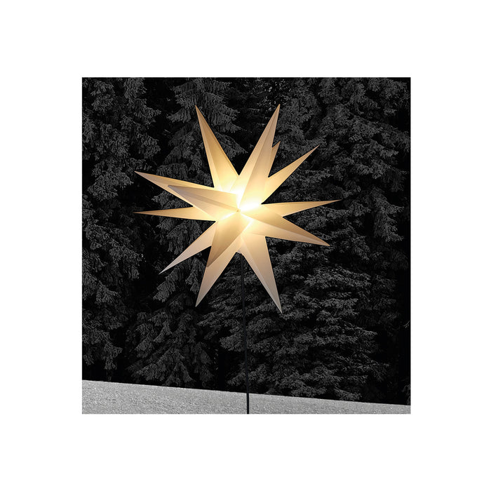 Stern auf Stab LED Kunststoff H90cm Ø58cm weiß