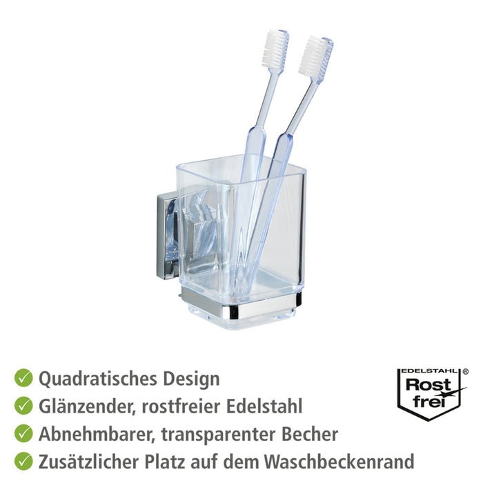 Vacuum-Loc® Zahnputzbecher Quadro Edelstahl