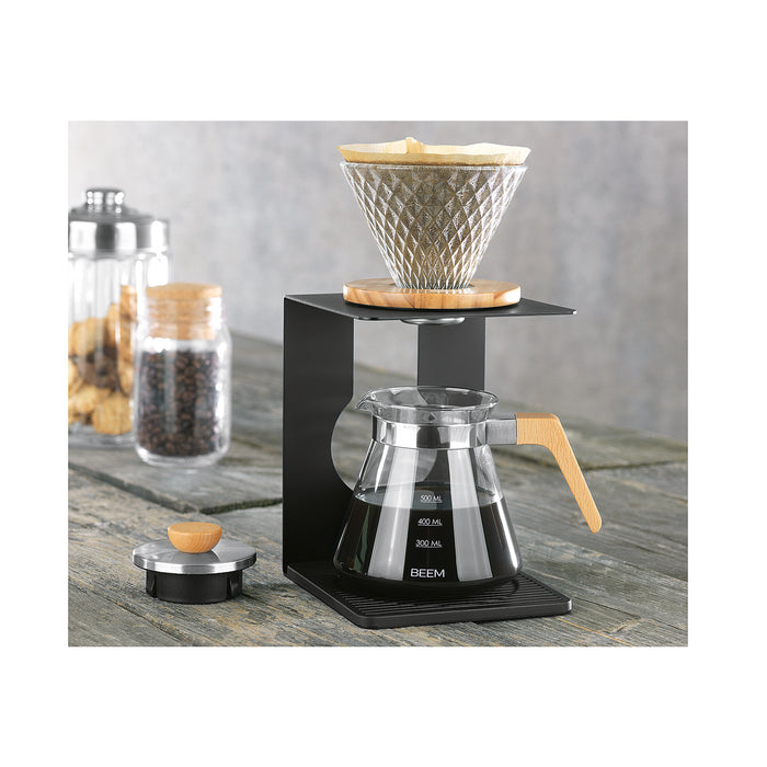 Kaffeebereiter Set Pour Over 600ml 4 Tassen schwarz/Edelstahl 4teilig