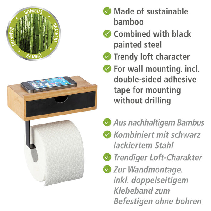 Toilettenpapierrollenhalter mit Schublade Bambusa - Lorey Fachgeschäft für  Haushaltswaren