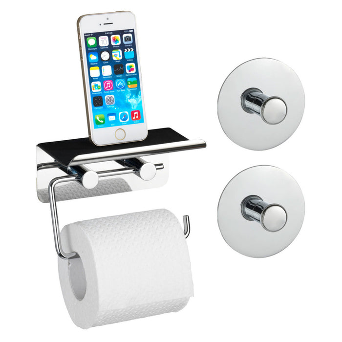 Toilettenpapierhalter mit Smartphone Ablage und 2 Turbo-Loc® Haken 3-t -  Lorey Fachgeschäft für Haushaltswaren